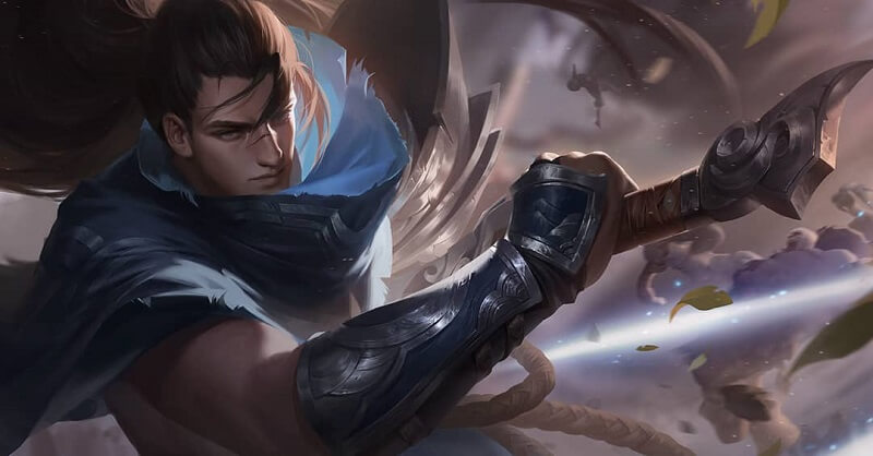 Vũ khí của liên minh huyền thoại Yasuo là thanh kiếm dài Katana và gươm phụ ngắn
