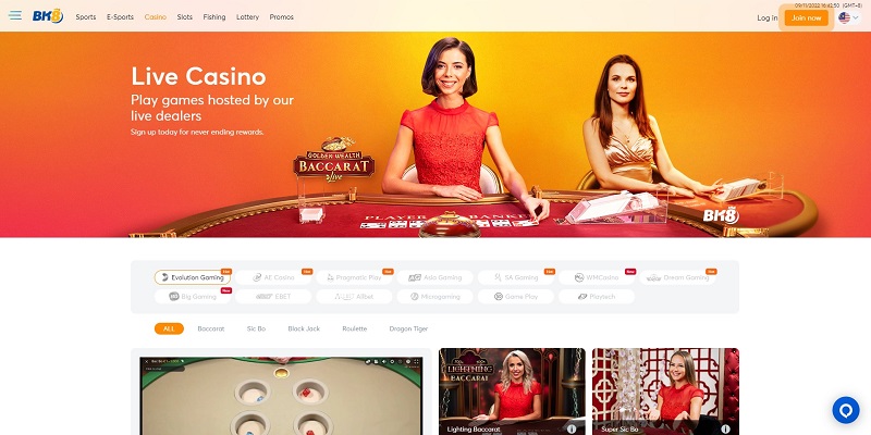 Link tham gia cá cược casino online tại BK8 
